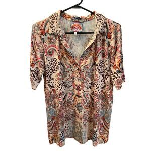 Johnny Was Collared Short Sleeve Shirt